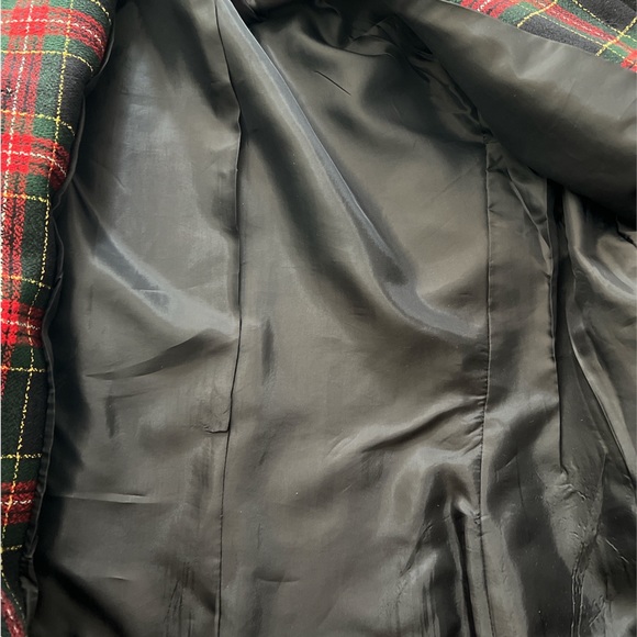 LE SUIT Vintage Collarless Tweed Jacket Black Red Green Gold SZ 8 EUC - Picture 9 of 11